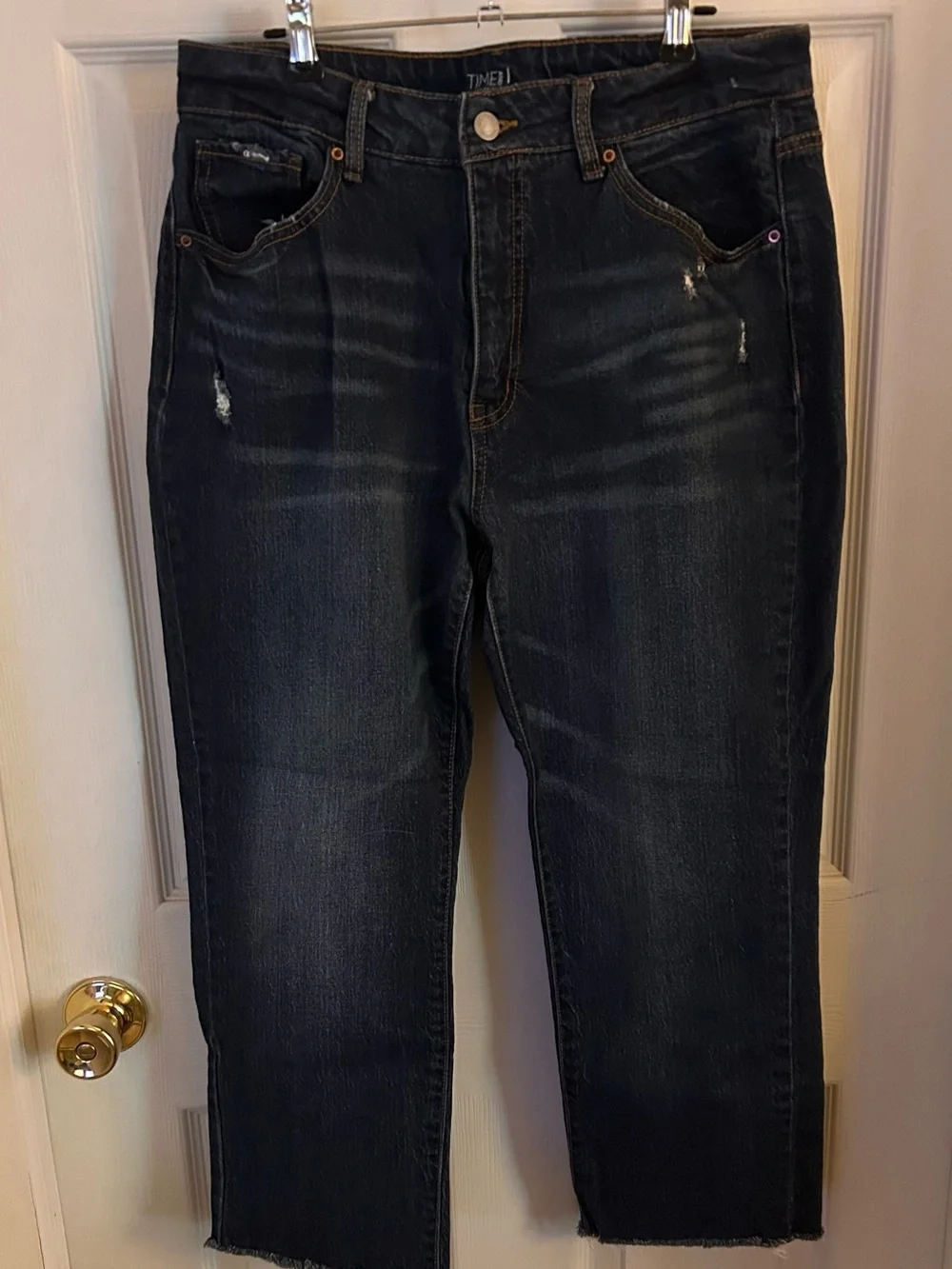 Time and Tru Dark Blue High-Rise Ankle Jeans - Picture 7 of 9